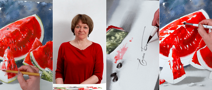 [Елена Базанова] [lectoroom] Живопись натюрморта с арбузом акварелью (2024)