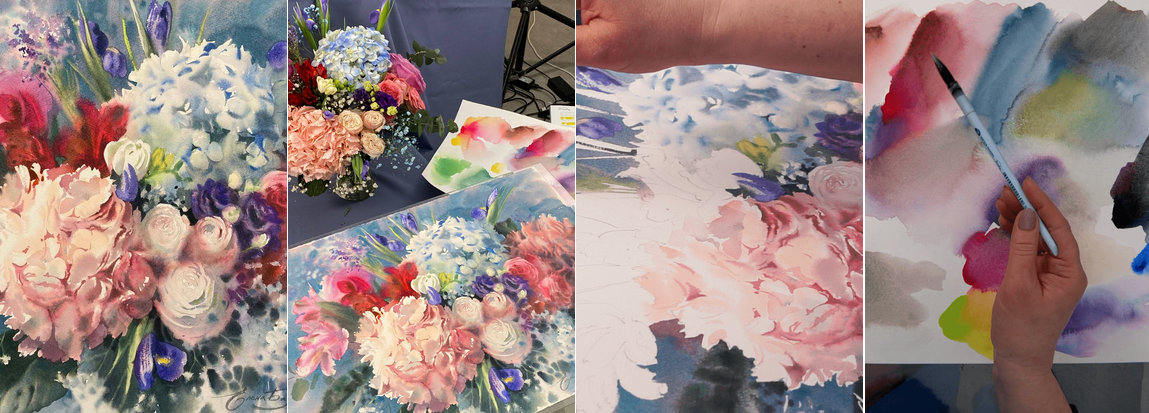 [Елена Базанова] [lectoroom] Этюд с гортензией акварелью (2023)