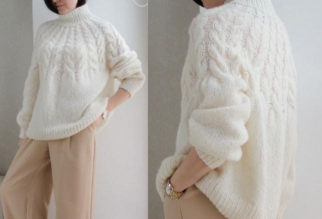 [Елена Кузьмина] Свитер "Косы" (2022)