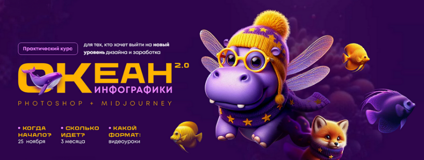 [Helen Fiolett, Татьяна Никулина] Океан инфографики 2.0. Photoshop+Midjourney (2024-2025)