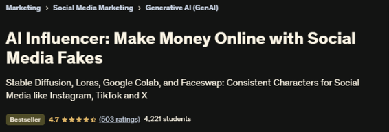 [Арнольд Оберлейтер] [Udemy] ИИ инфлуэснсер: Зарабатывайте деньги онлайн в соцсетях (2024)