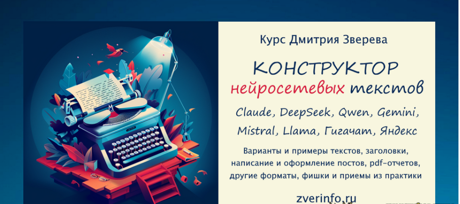 [Дмитрий Зверев] Конструктор нейросетевых текстов в онлайне (2025)