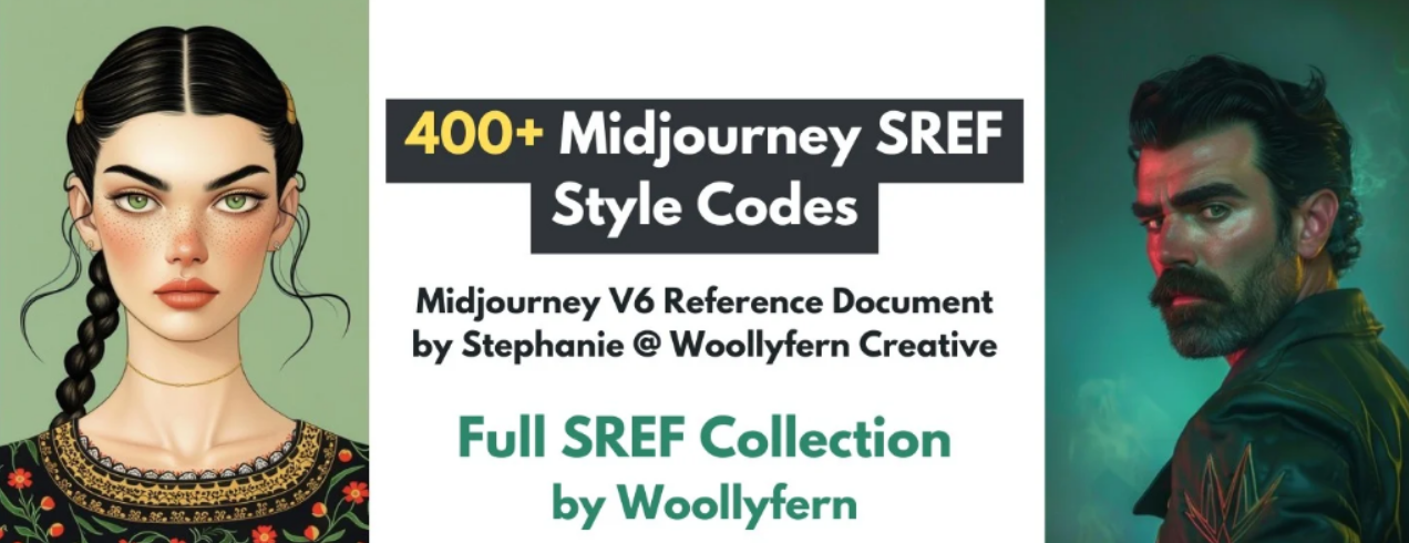 Woollyfern Creative - Коллекция 400+ стилей Midjourney (2025)