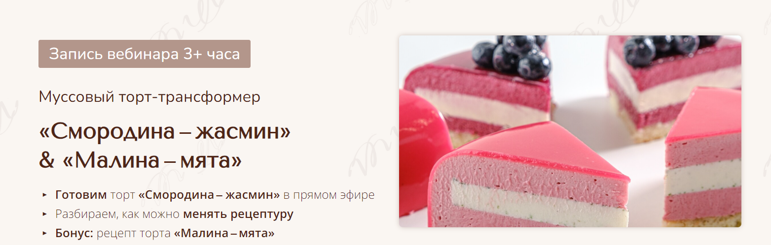 [Вера Никандрова] Муссовый торт-трансформер. Смородина-жасмин и Малина-мята (2024)