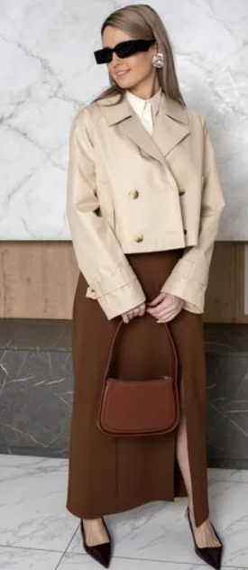 [Галина Алексеева] Тренч укороченный Mirra L. Размер 44-48. Рост 162-166 (2025)